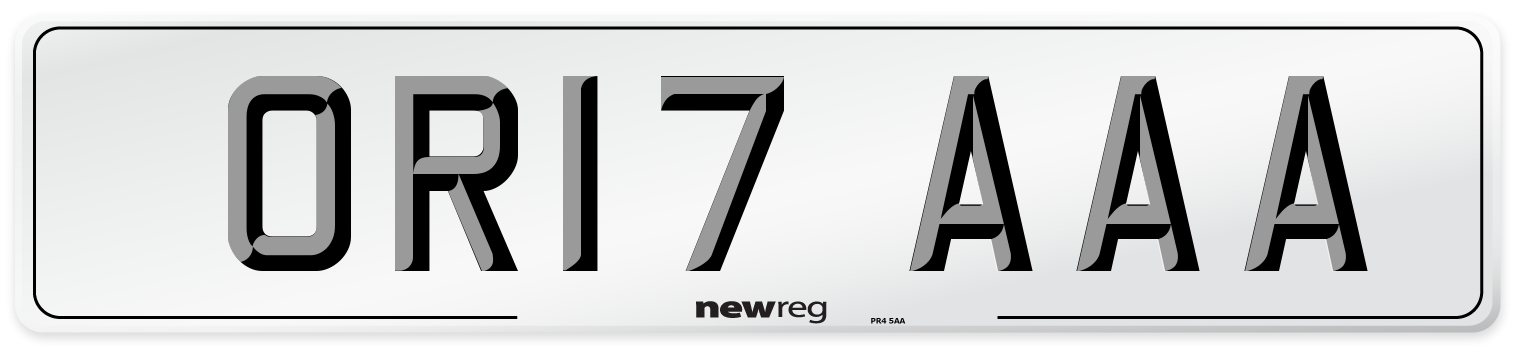OR17 AAA Number Plate from New Reg
